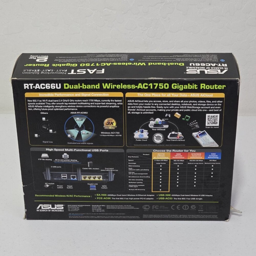 ASUS RT-AC66U Dual Band Gigabit Router Wireless AC1750 - Picture 5 of 14